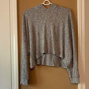 American Eagle Outfitters Gray Ribbed Hoodie